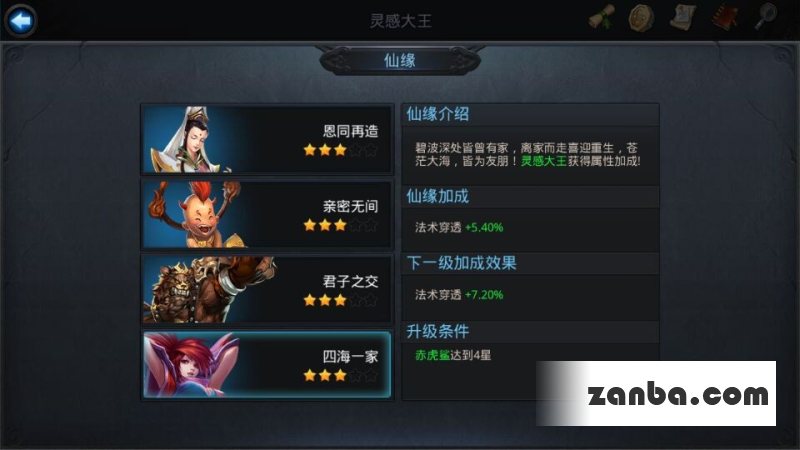 乱斗西游灵感大王仙缘是谁属性介绍
